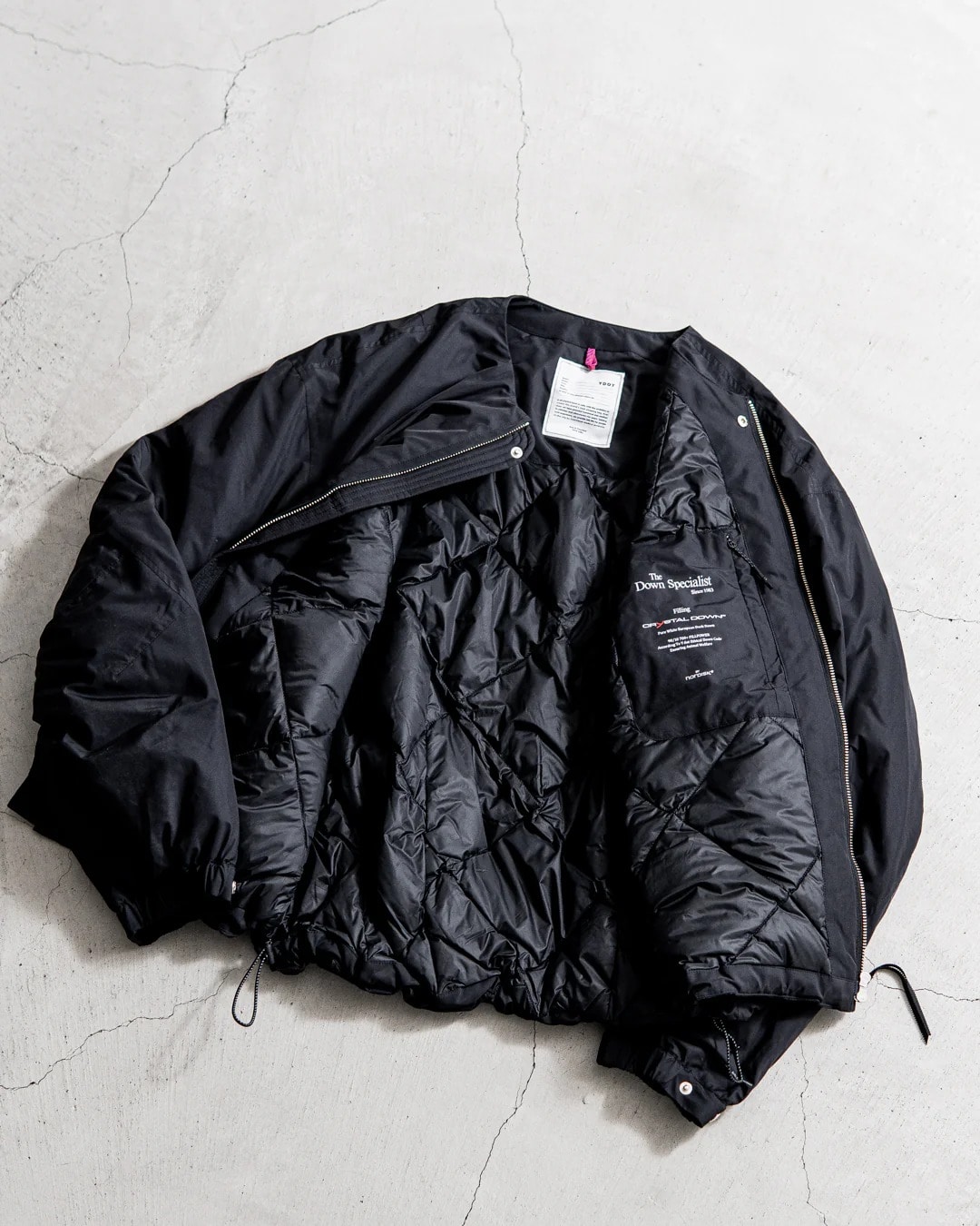 COLLARLESS BOMBER DOWN JACKET YDOT