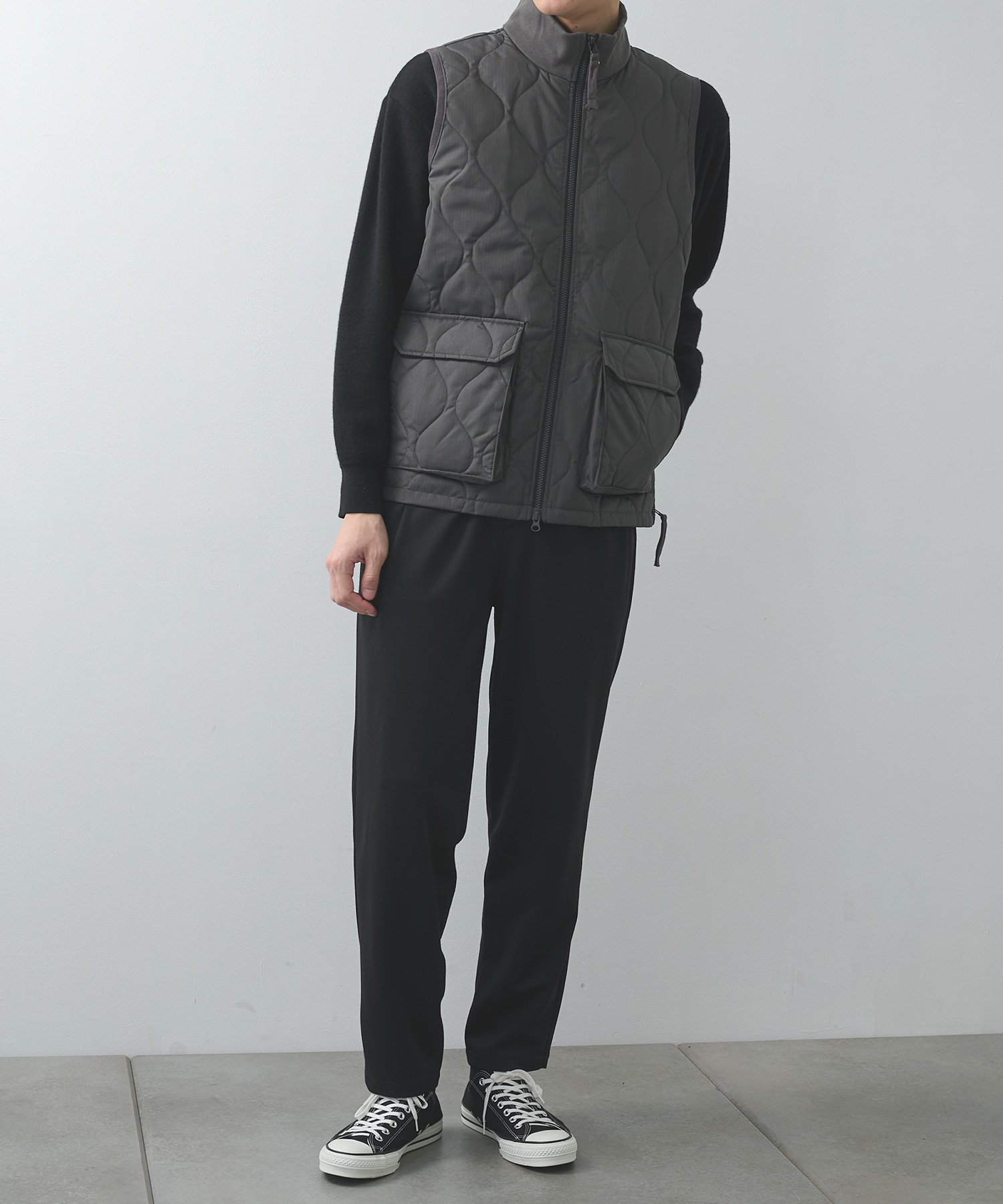 MILITARY W-ZIP LIB HI NECK DOWN VEST TAION