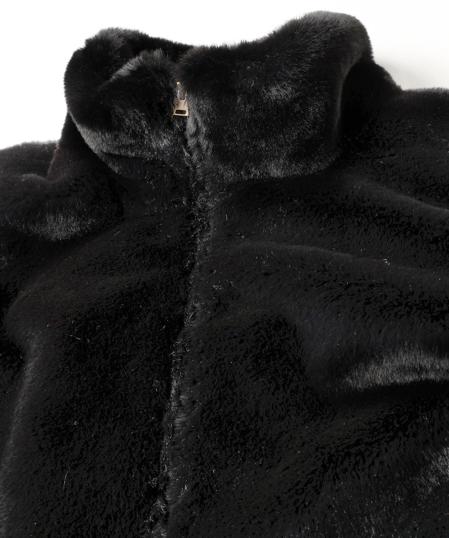 Eco Fur Zip Up Stand Coller Coat CULLNI