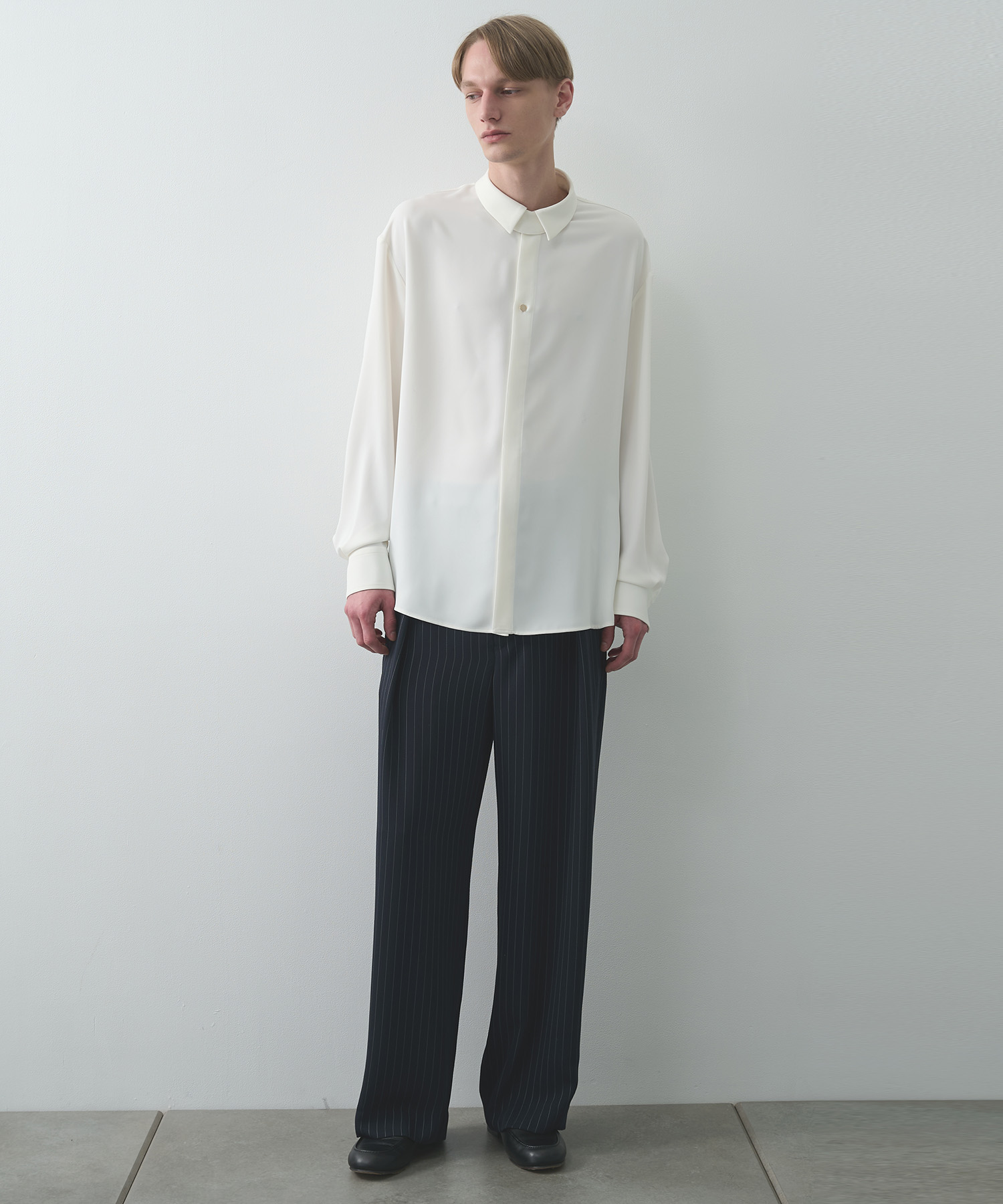 Double Cloth Chin Tab Long Sleeve Shirt CULLNI