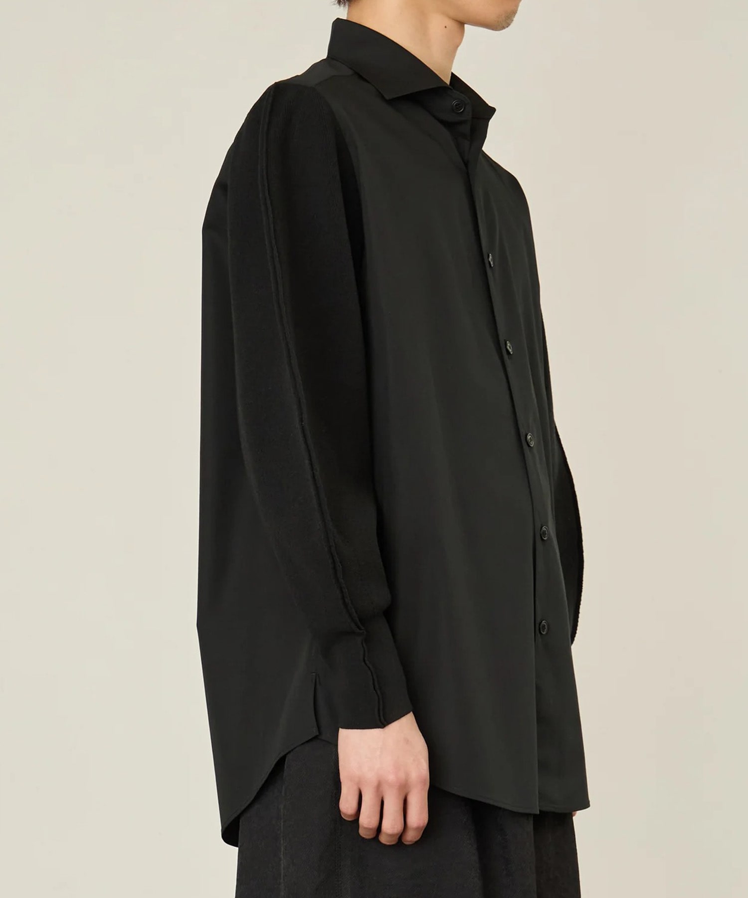 KNIT SLEEVE  DOCKING SHIRTS I'm here