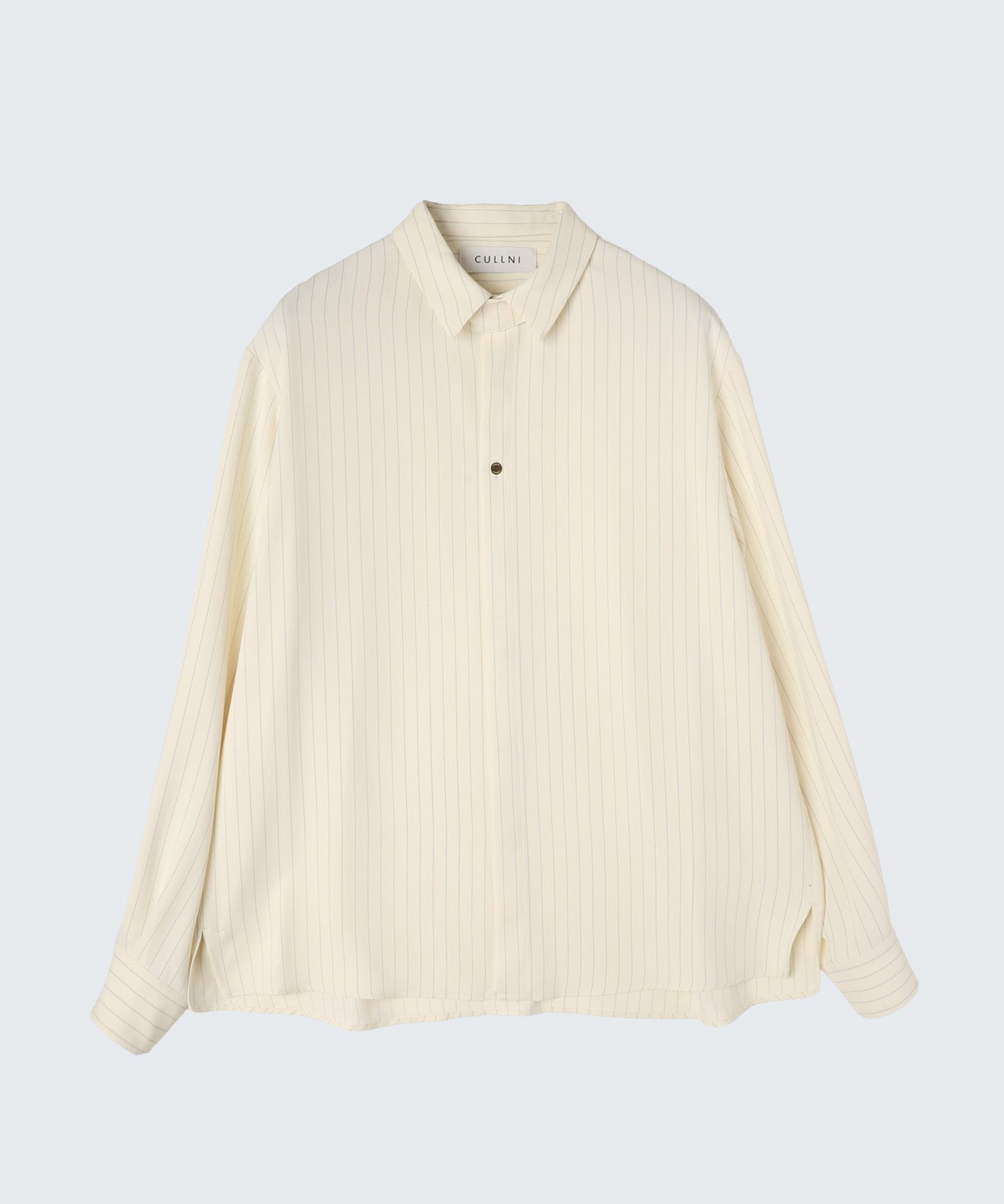 Stripe Double Cloth Chin Tab Long Sleeve Shirt CULLNI