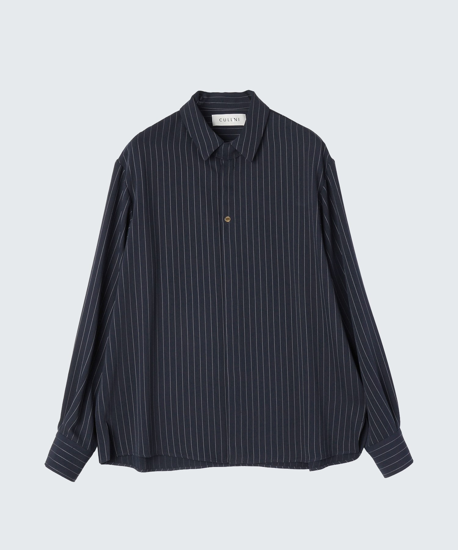 Stripe Double Cloth Chin Tab Long Sleeve Shirt CULLNI