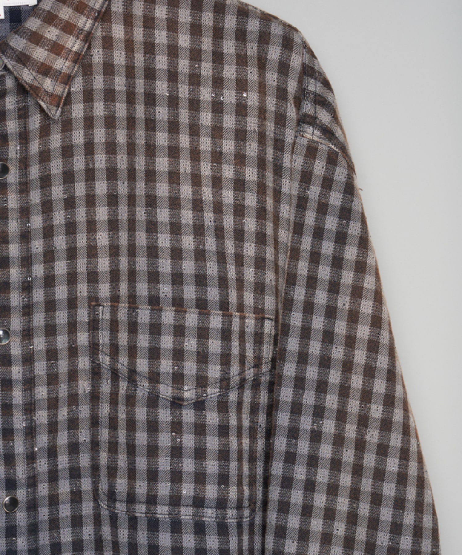 FADED SPARKLING PLAID SHIRT MASU