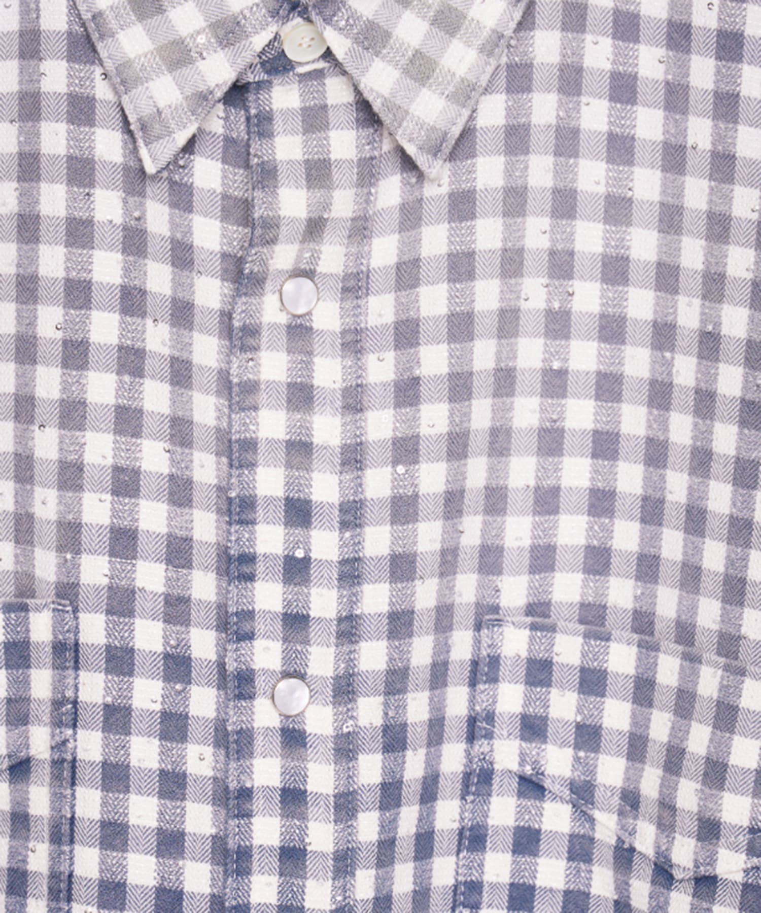 FADED SPARKLING PLAID SHIRT MASU