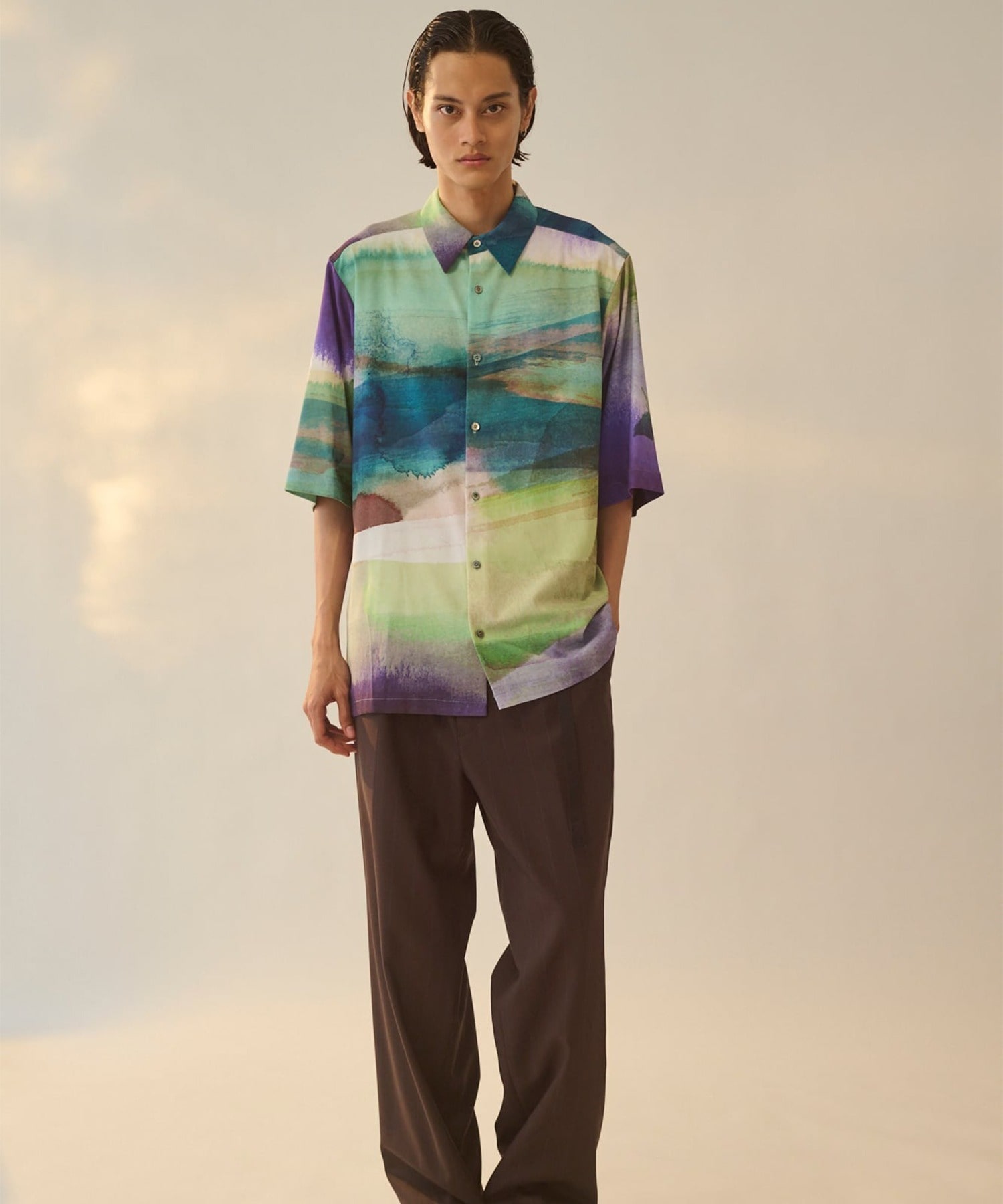 Regular Collar Half Sleeve Shirt UJOH HOMME