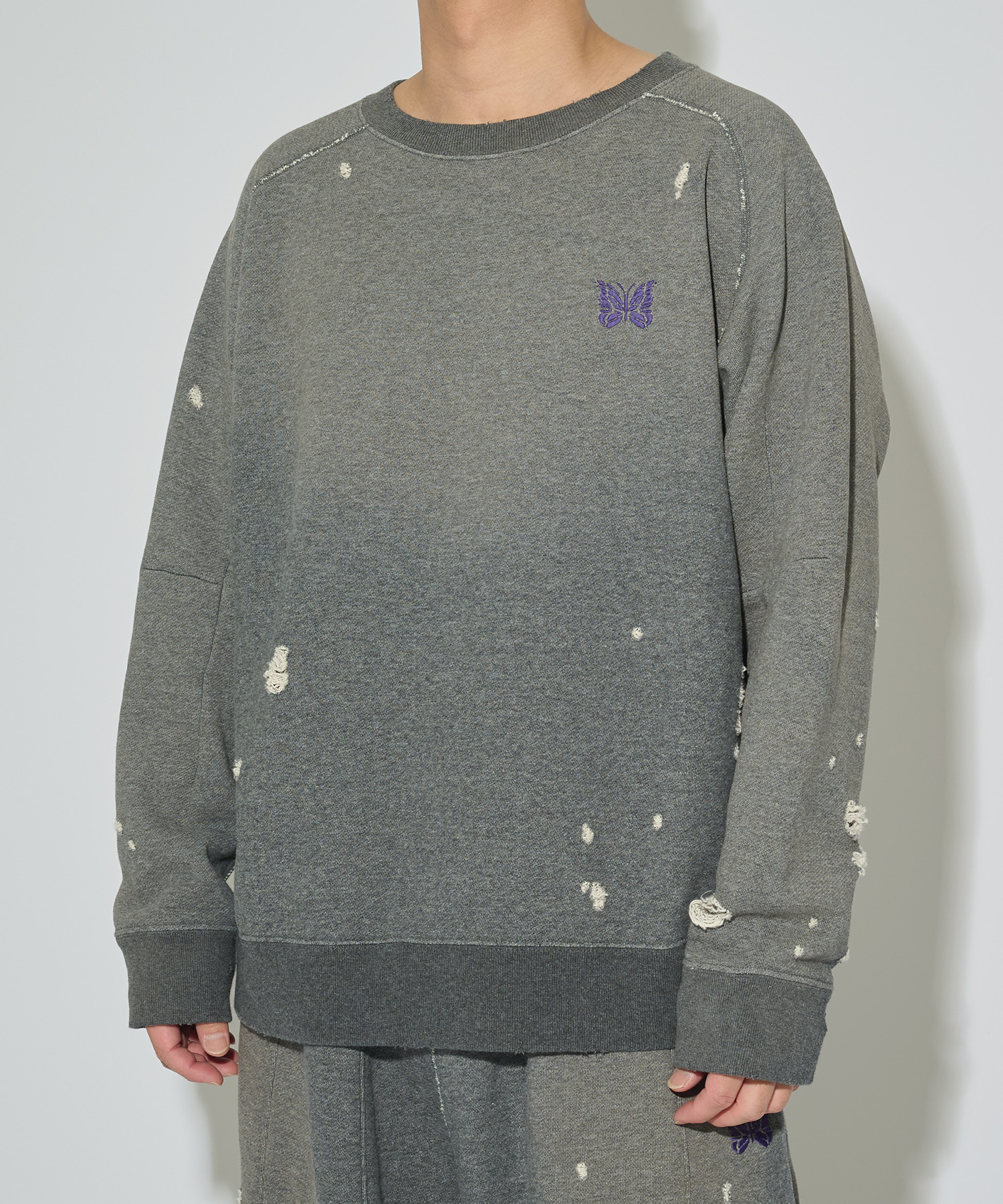 別注 Deconstructed Sweat Shirt - Cotton French Terry NEEDLES