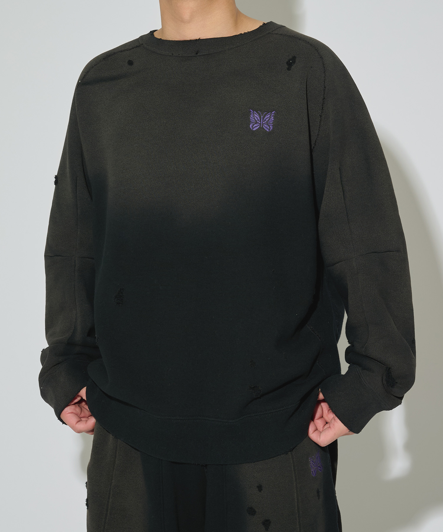 別注 Deconstructed Sweat Shirt - Cotton French Terry NEEDLES