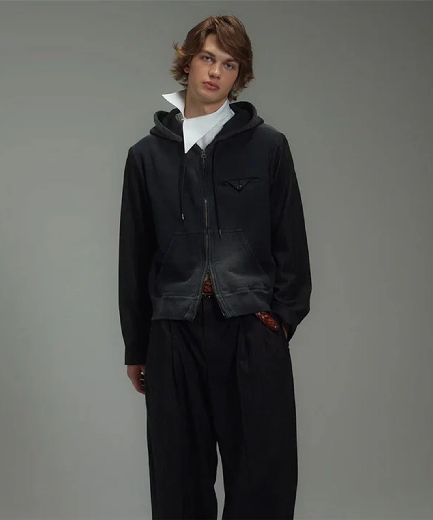 Combination Zip Hoodie KHOKI