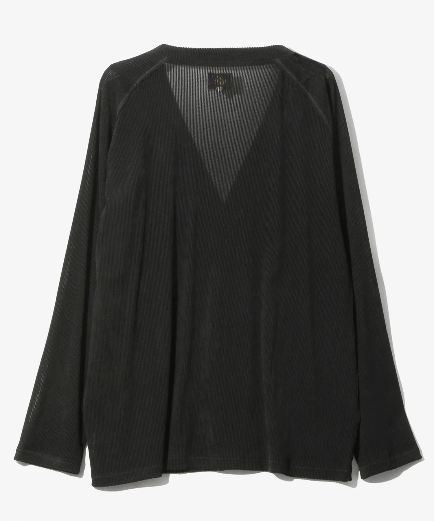 V-Neck Cardigan-Flocked Stripe Lace NEEDLES