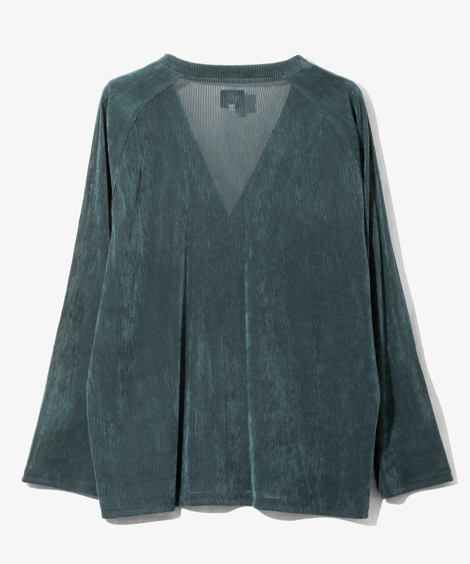 V-Neck Cardigan-Flocked Stripe Lace NEEDLES