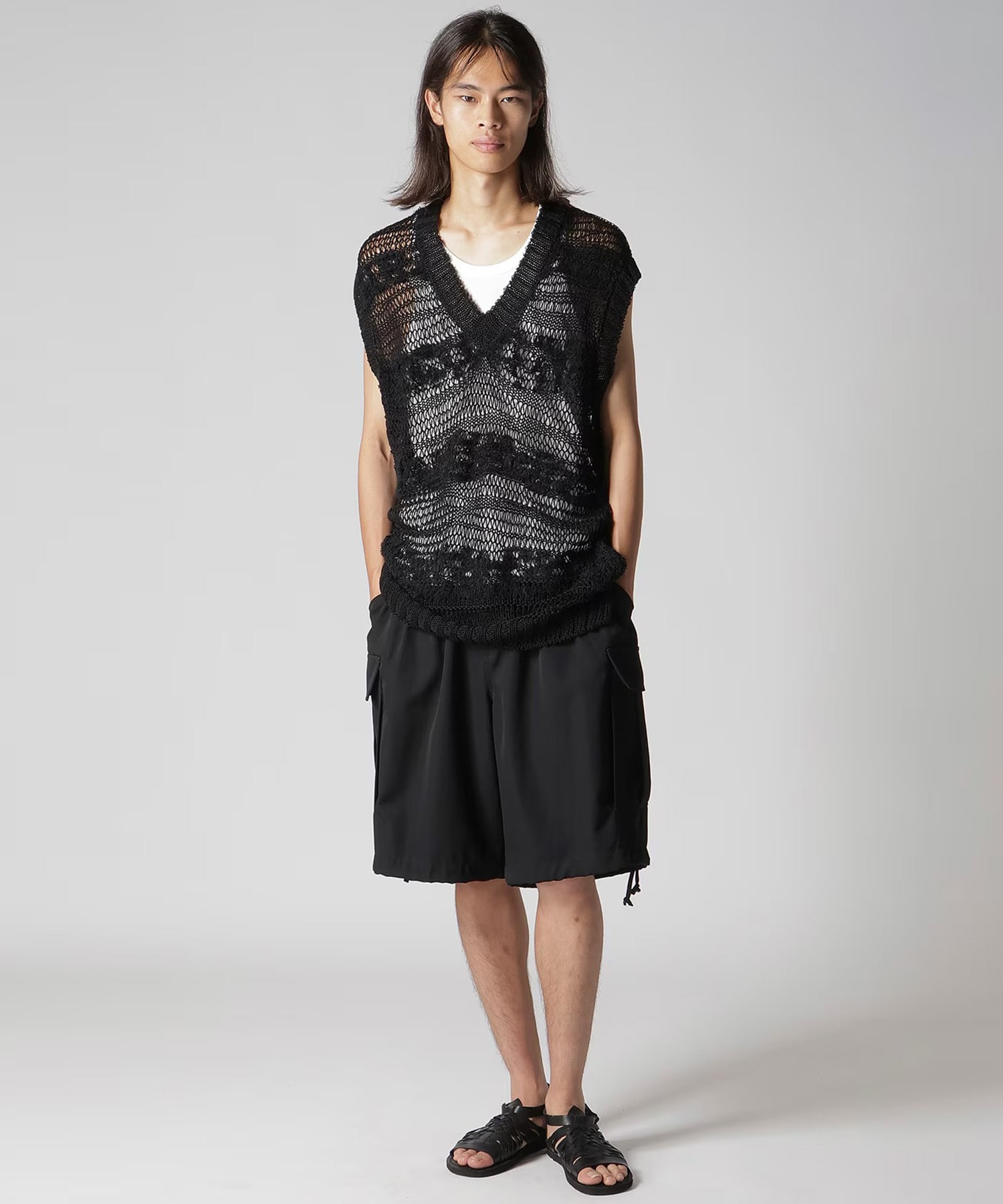 ボーダー切り替えV ベスト Yohji Yamamoto