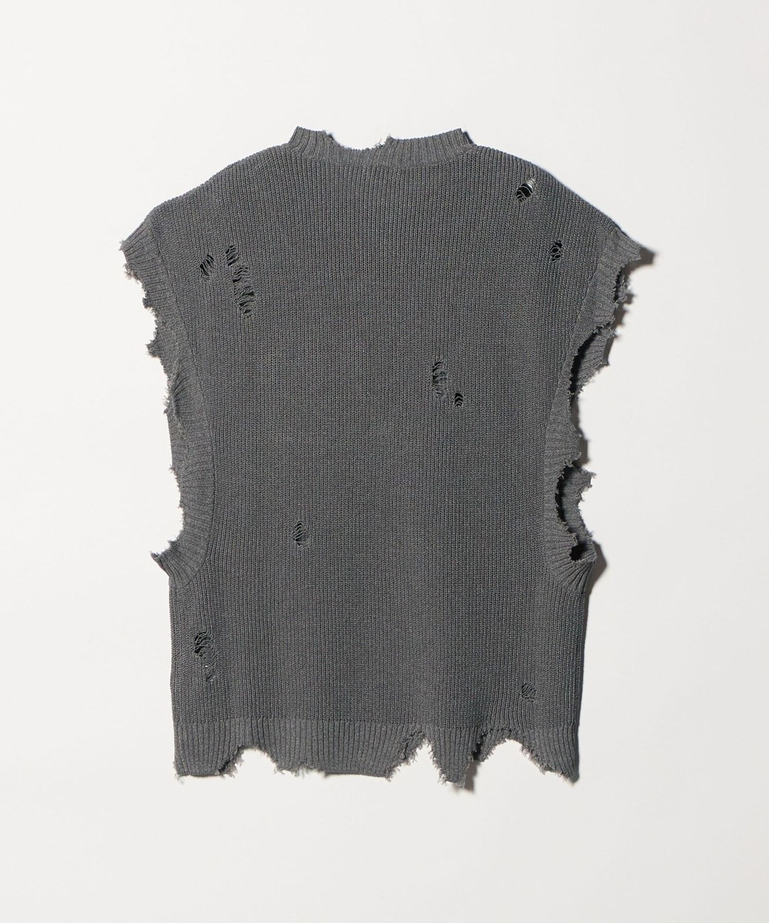 Destroyed Knit Vest KHOKI