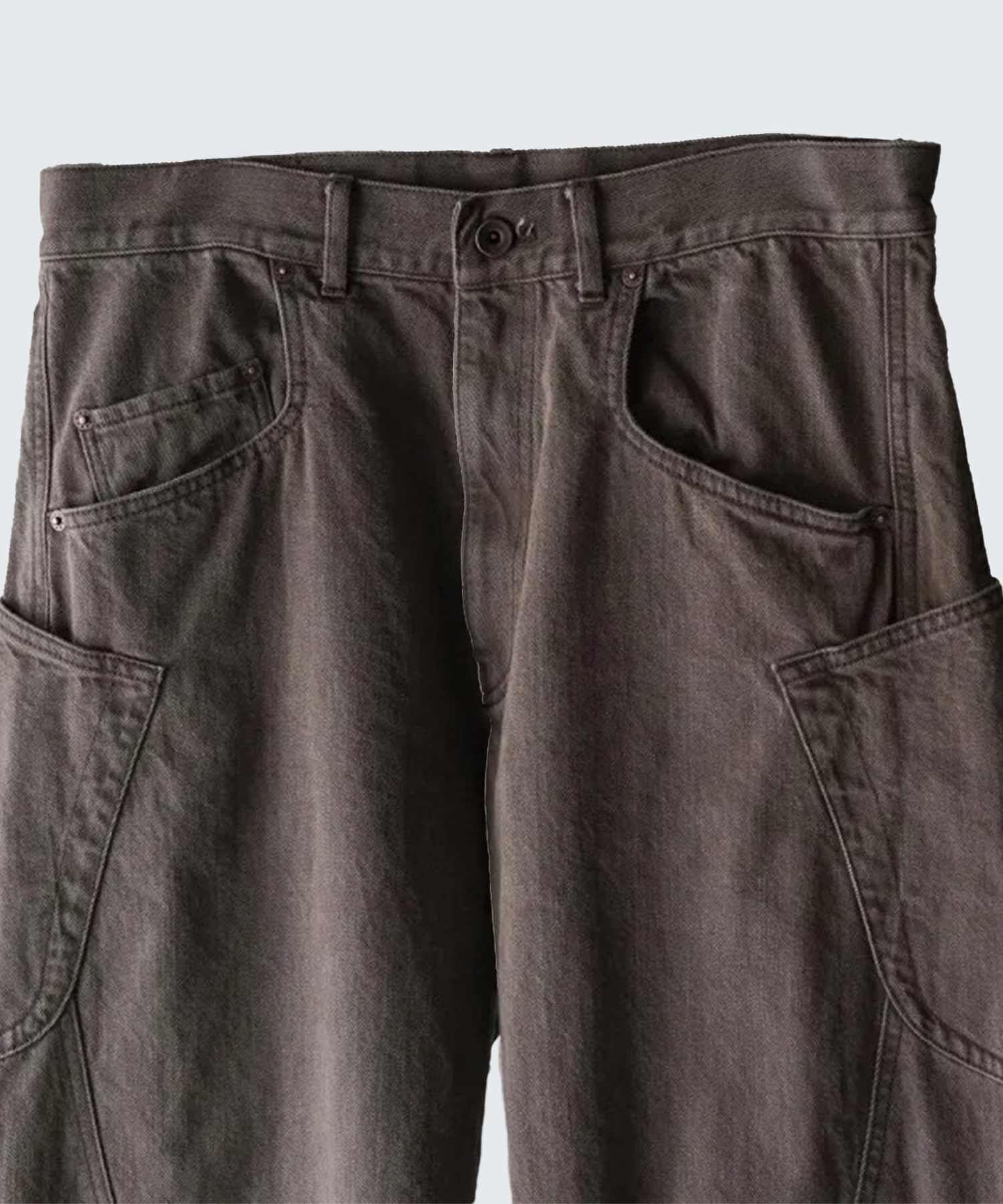 3D Cutting Denim Pants KHOKI