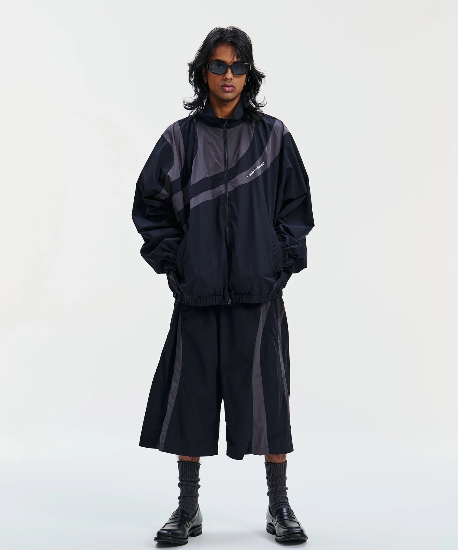 Nylon Paneling Shin Cut Wide Track Pants COOTIE PRODUCTIONS