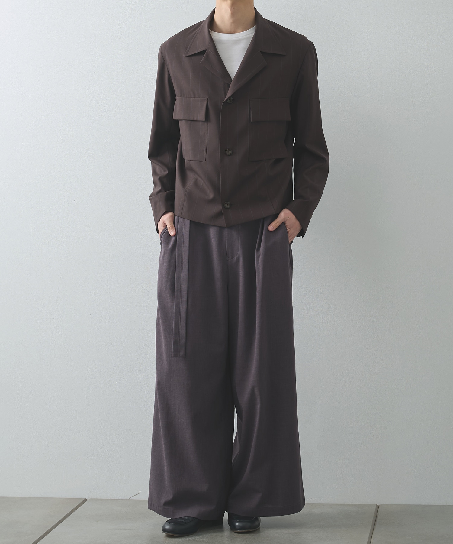 別注 Belted Wide Flare Pants UJOH HOMME