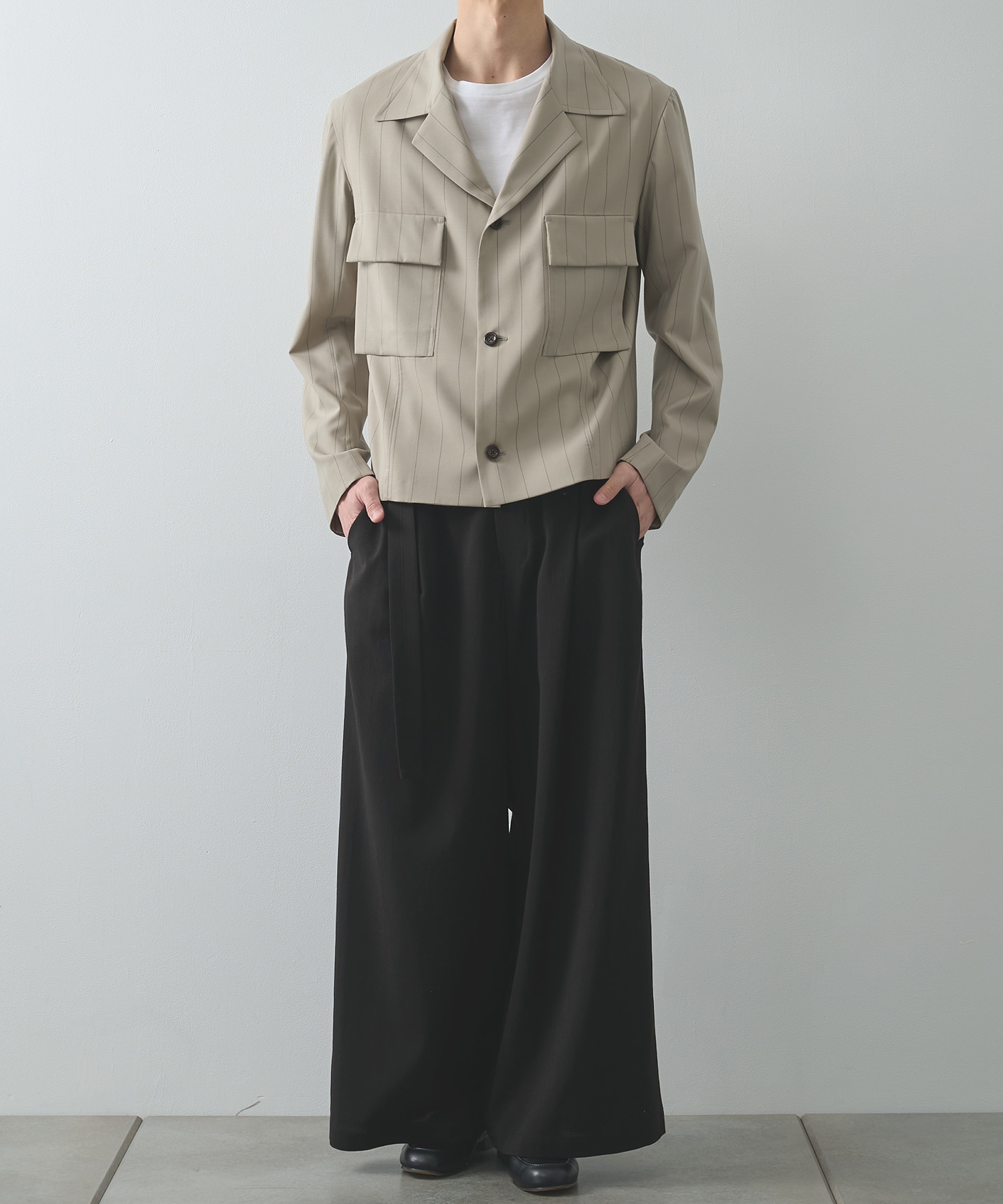 別注 Belted Wide Flare Pants UJOH HOMME