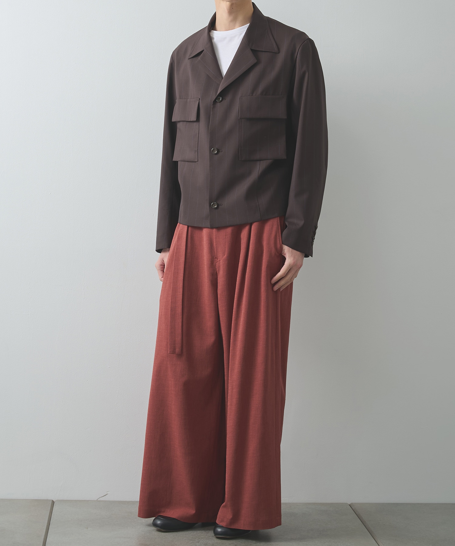 別注 Belted Wide Flare Pants UJOH HOMME