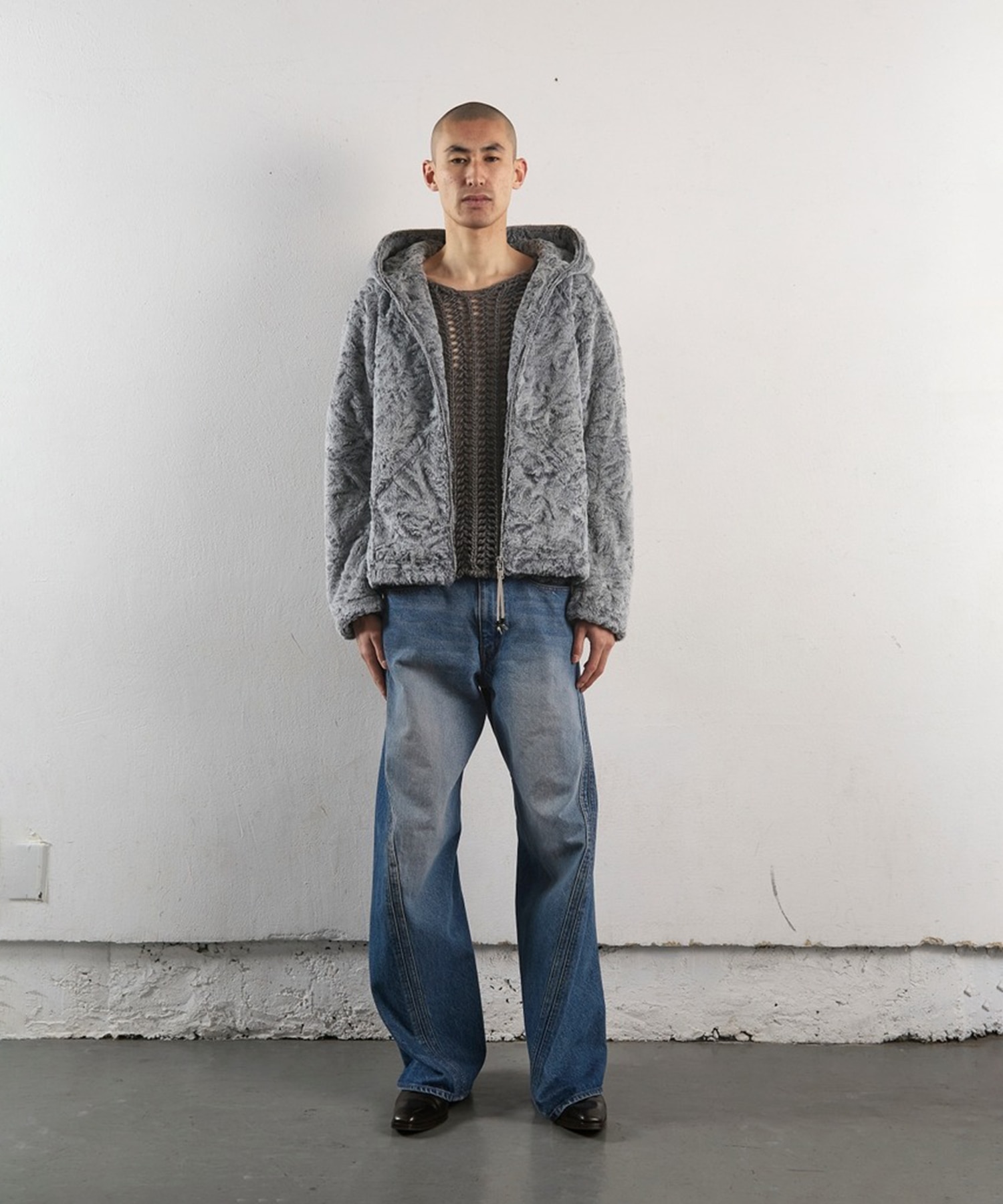 3D TWISTED WIDE LEG JEANS NVRFRGT