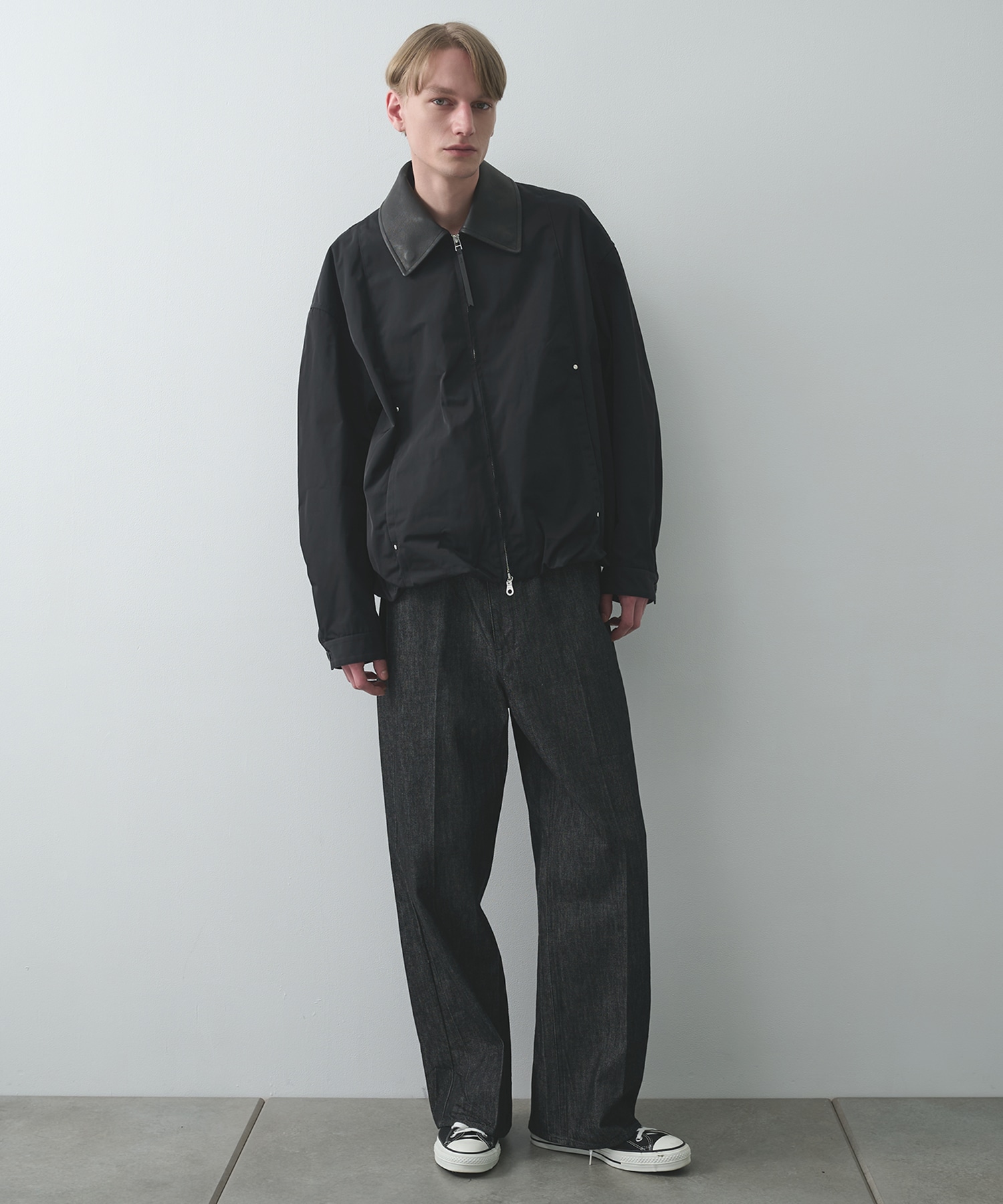 Leather collar Balloon Blouson STUDIOUS