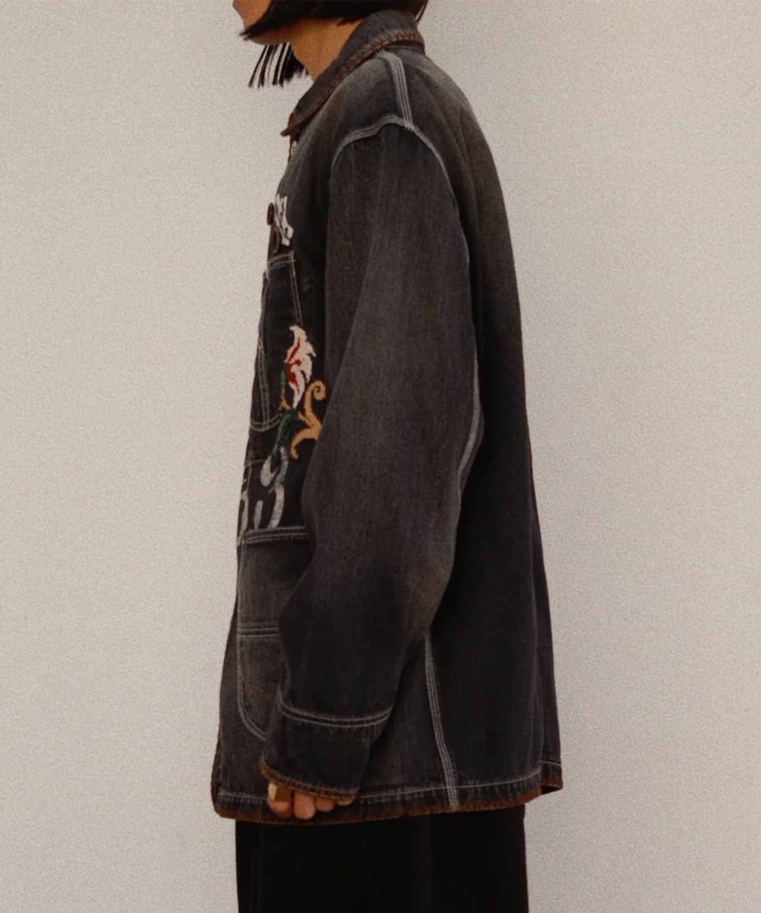 Hand-Embroidered Denim Coverall KHOKI