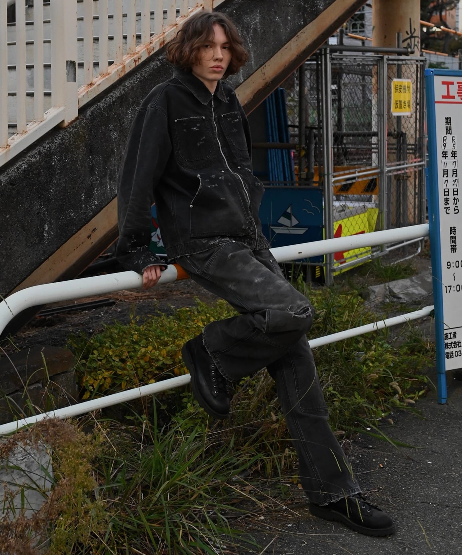 Distressed Work Jacket MIYAGIHIDETAKA