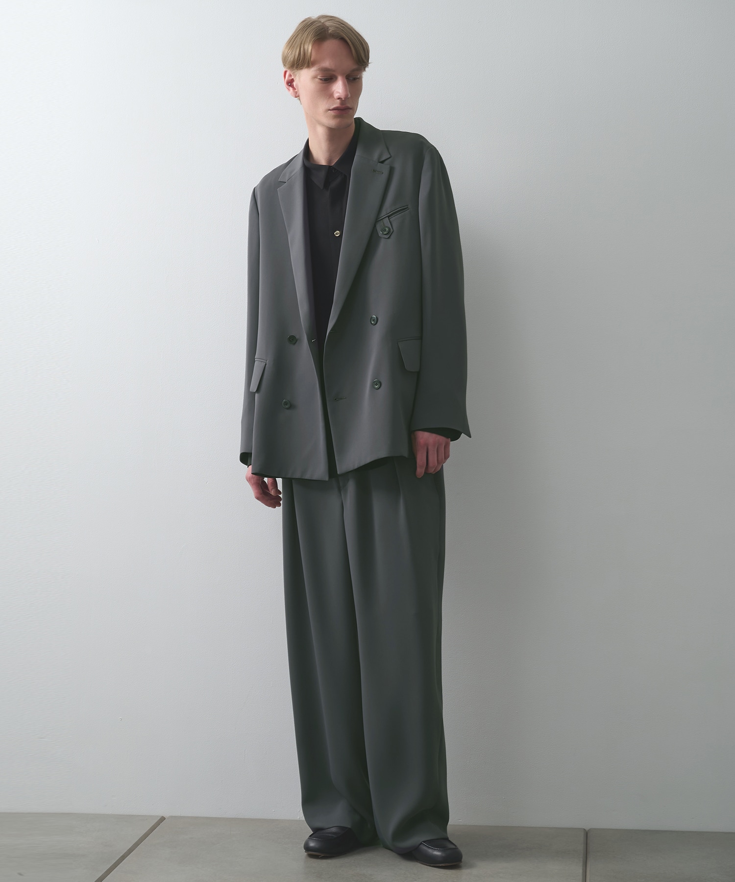 Double Cloth Button-Tab Pocket Tailored Jacket CULLNI