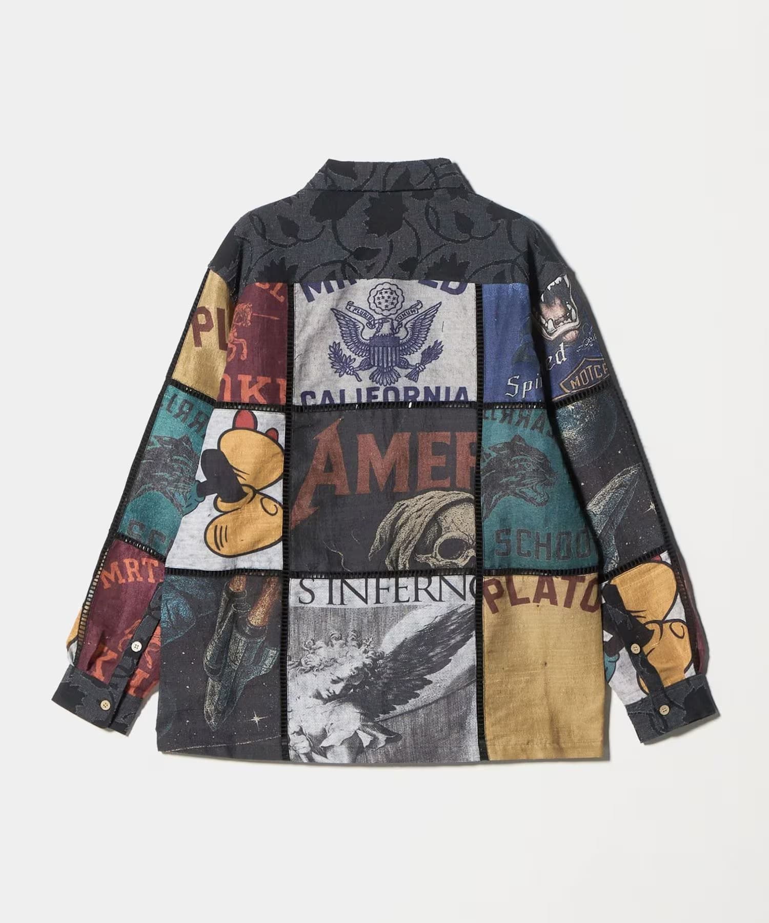 Patchworked Silk Shirt KHOKI