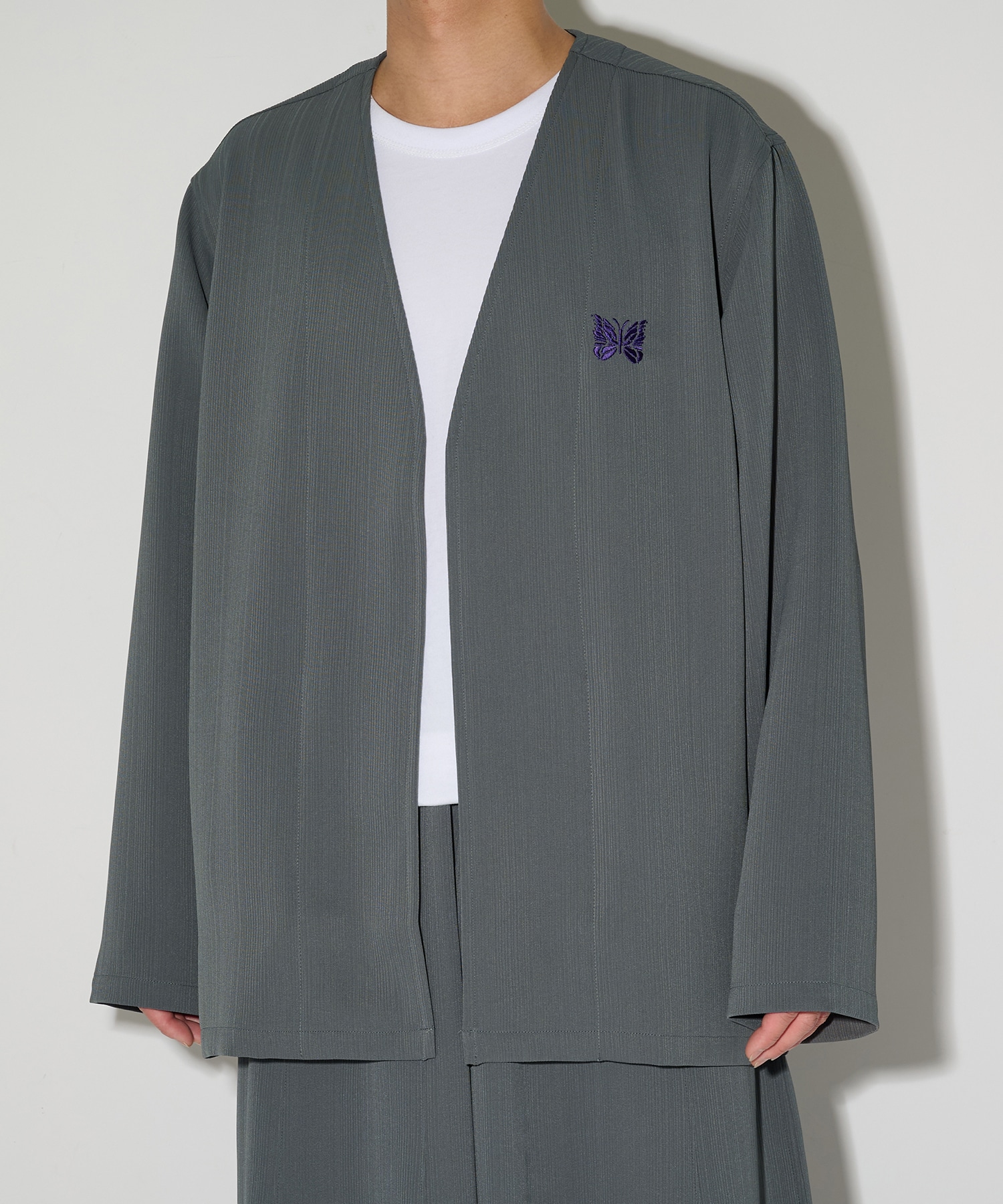 別注 Papillon Emb. Cardigan - Art Pique Pleats NEEDLES