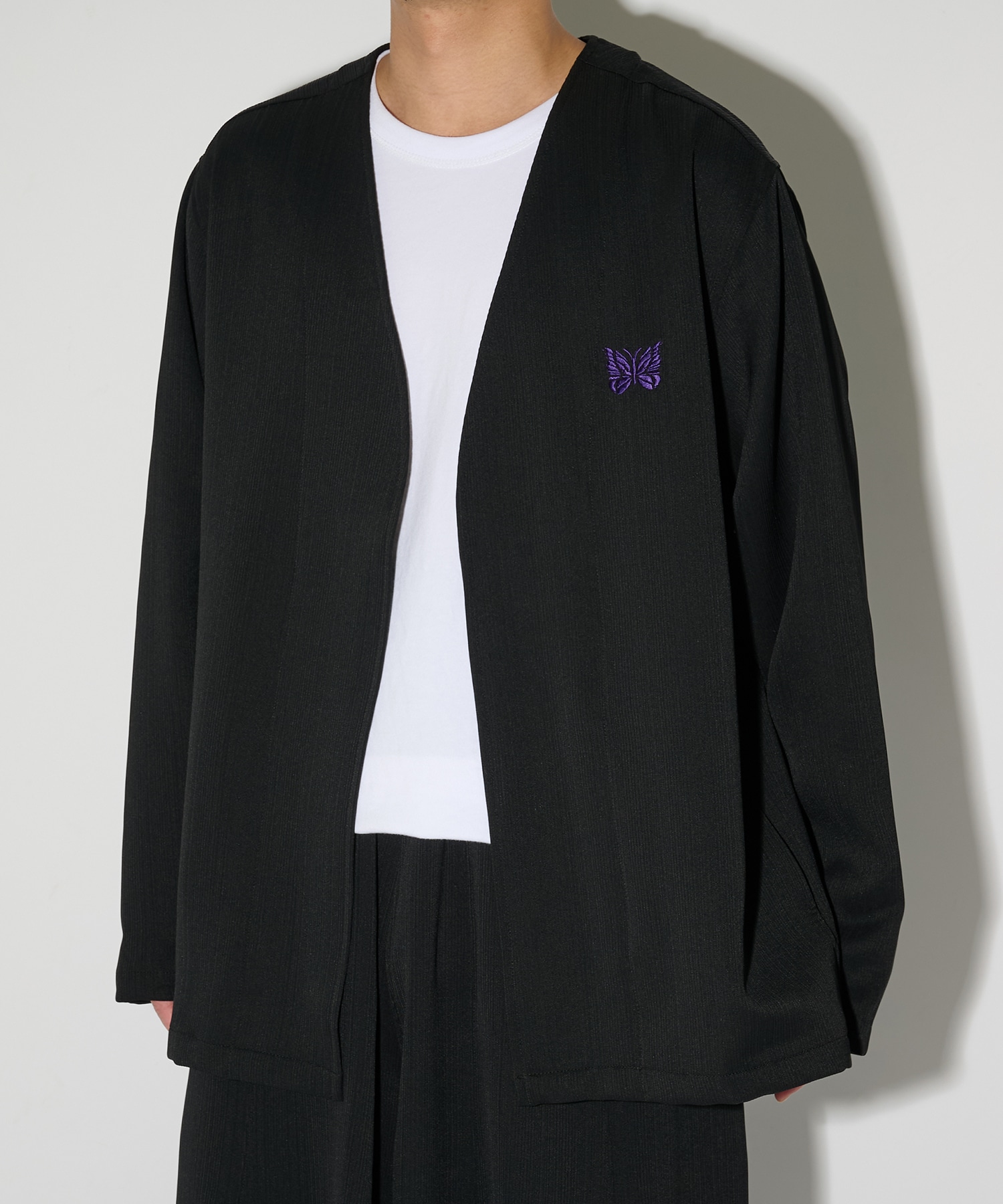 別注 Papillon Emb. Cardigan - Art Pique Pleats NEEDLES