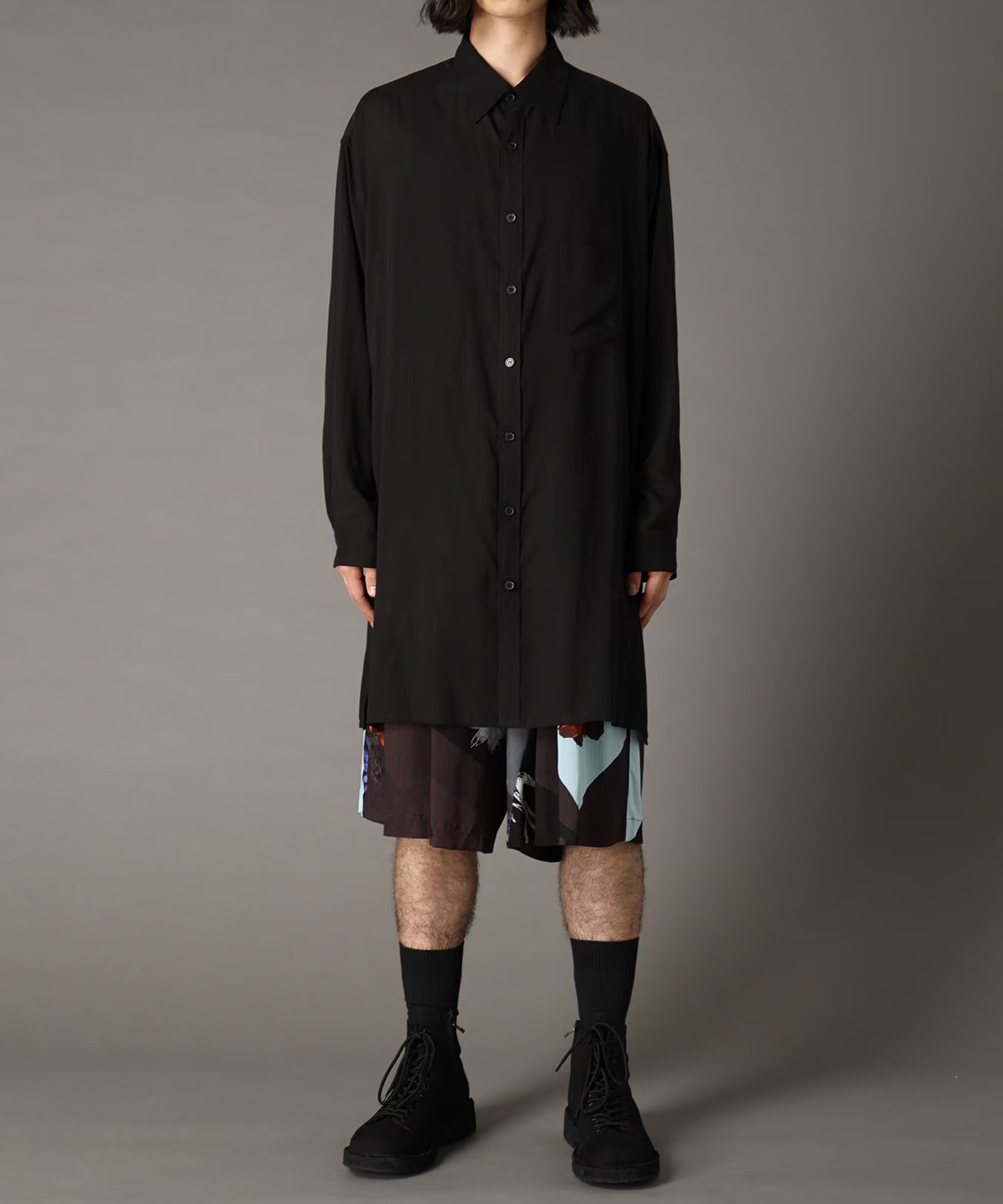 袖下スリットロングシャツ GroundY