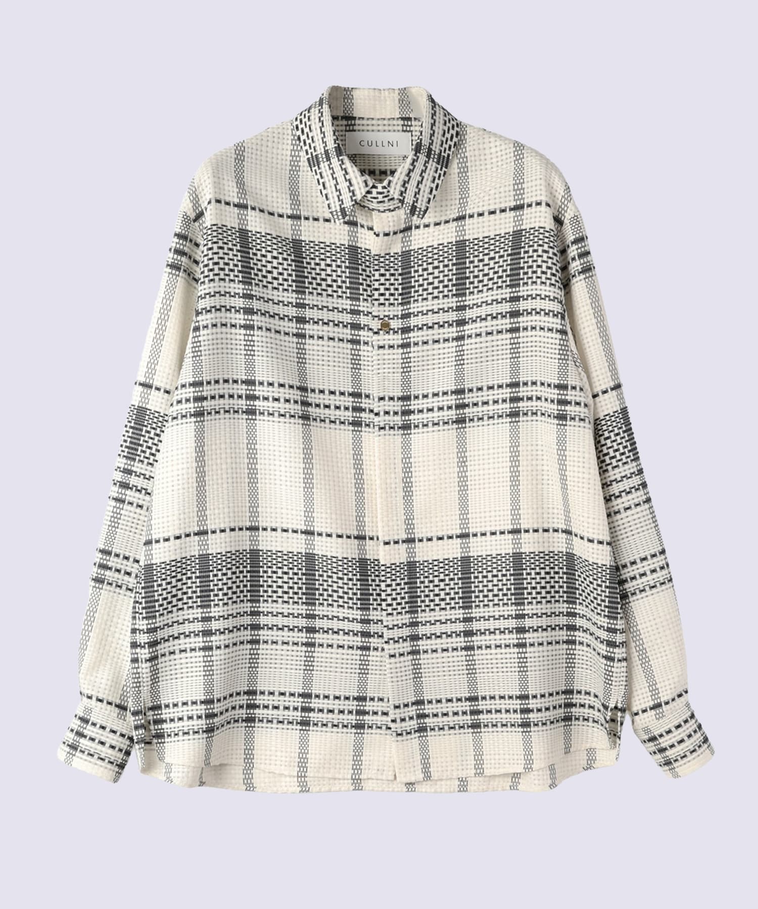 Sheer Tile Check Chin Tab Shirt CULLNI