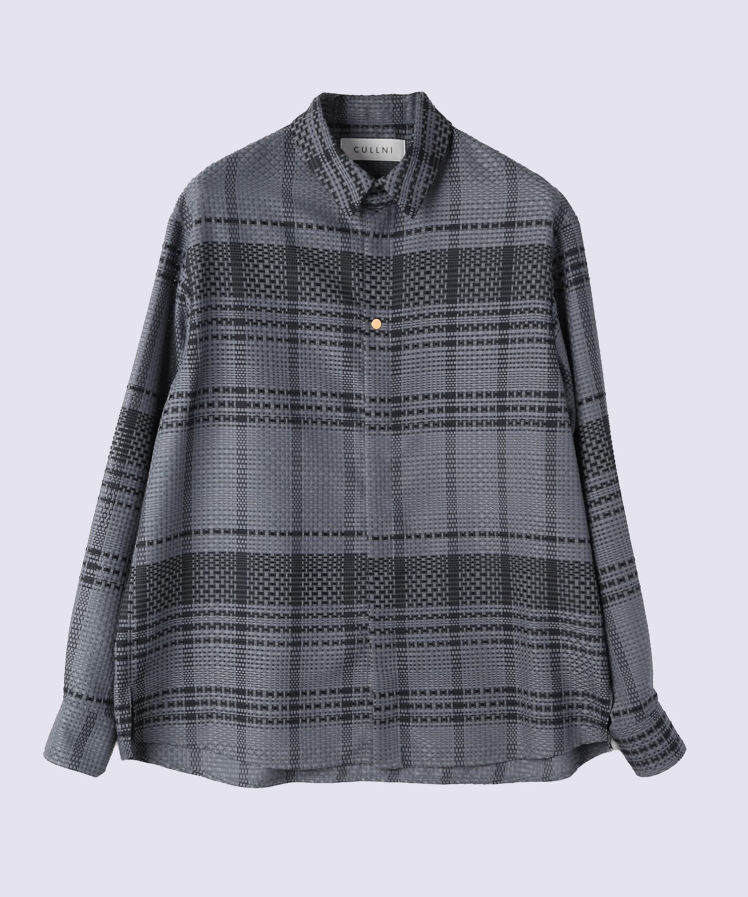 Sheer Tile Check Chin Tab Shirt CULLNI