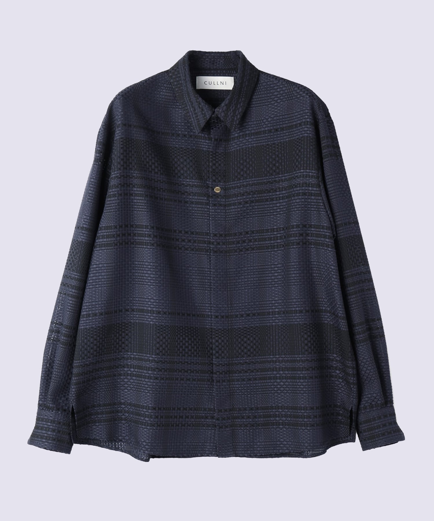 Sheer Tile Check Chin Tab Shirt CULLNI