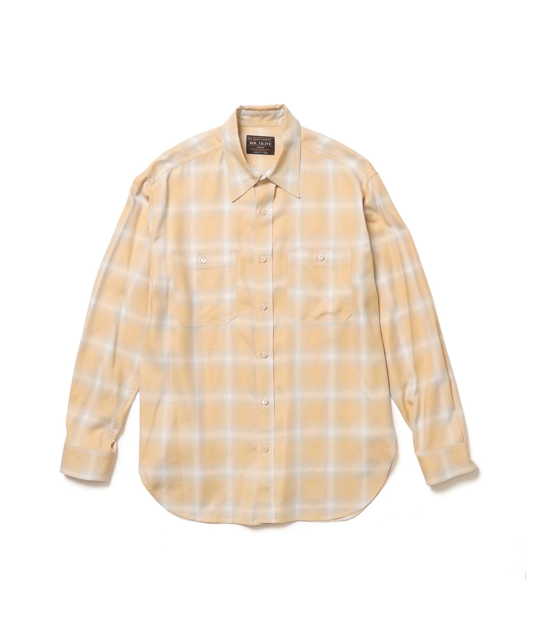 RAYON OMBRE CHECK /WORK SHIRT MR.OLIVE