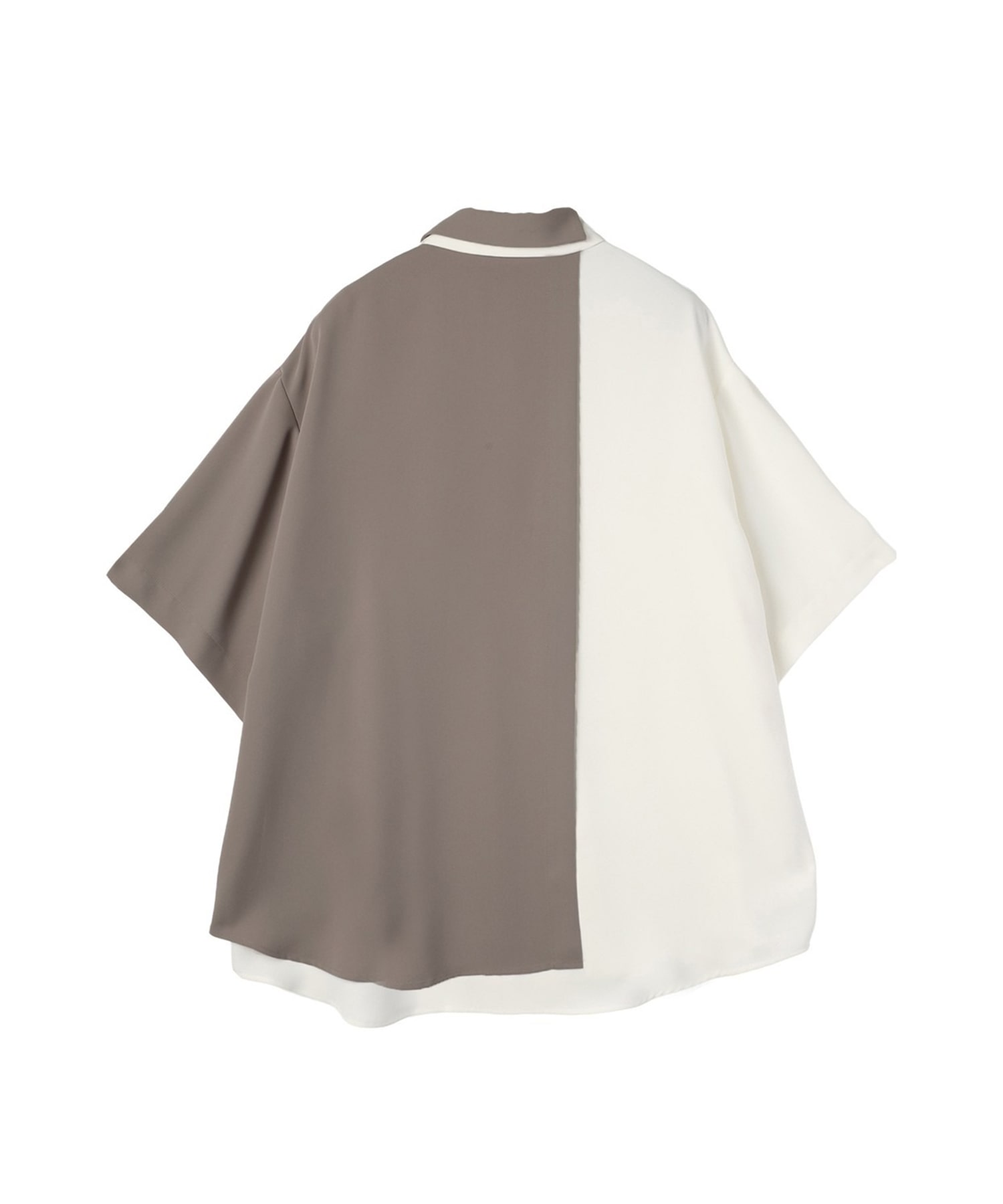 Double Cloth Layered Bi-Color Short Sleeve Shirt CULLNI