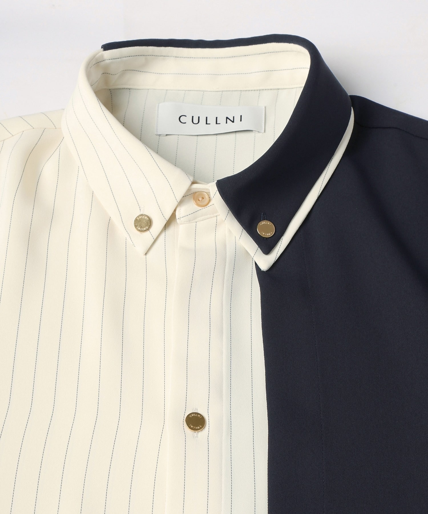 Double Cloth Layered Bi-Color Short Sleeve Shirt CULLNI