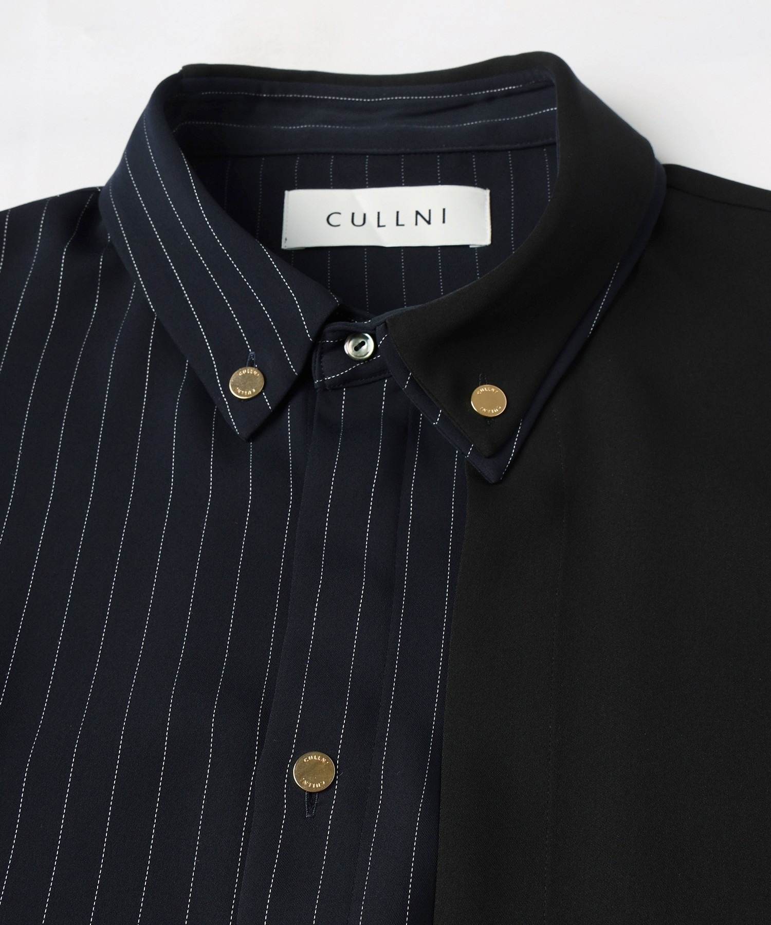 Double Cloth Layered Bi-Color Short Sleeve Shirt CULLNI