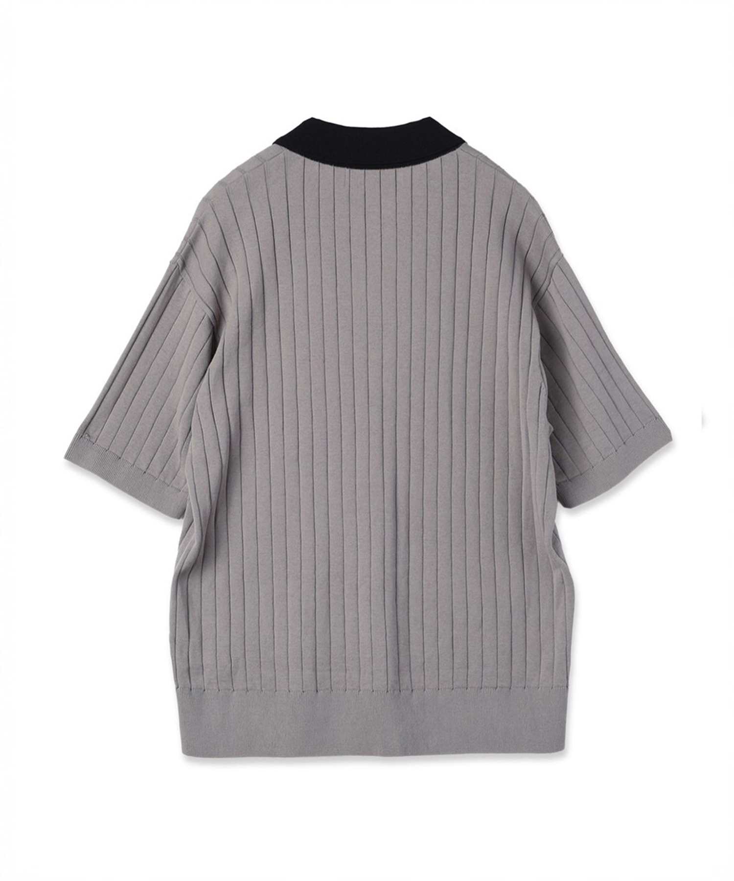Wide Rib Skipper Collar Short Sleeve Knit CULLNI