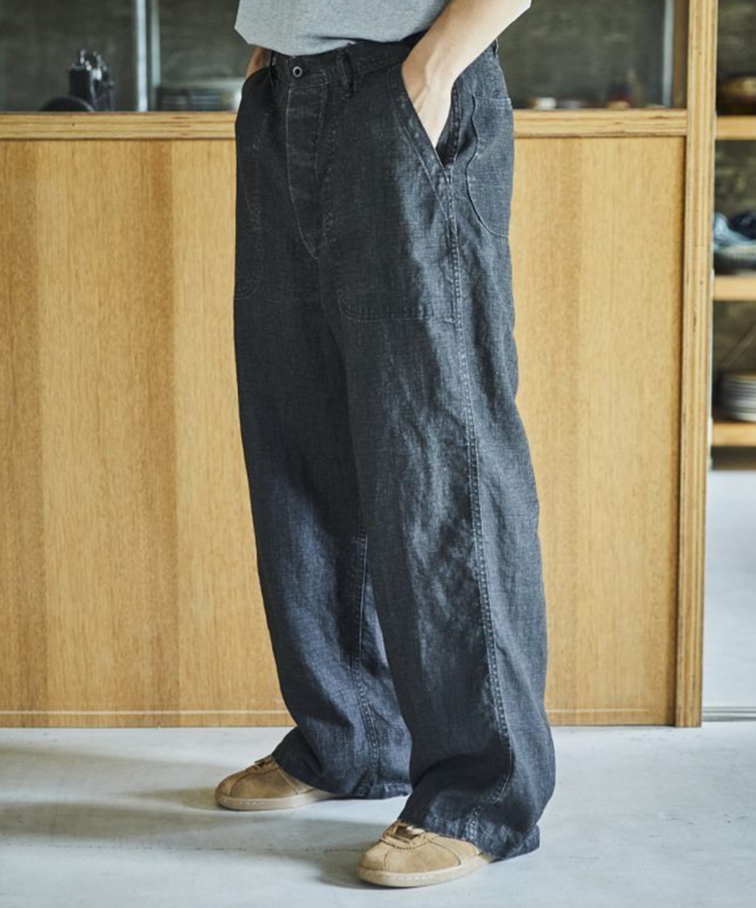 WWⅡ 40S U.S NAVY SUMI COATED LINEN UTILITY TROUSERS orSlow