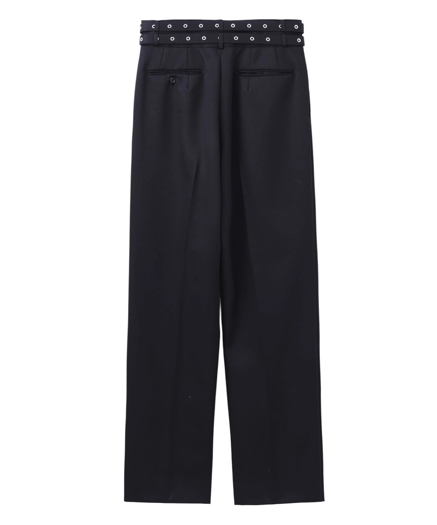 WOOL GABARDINE TUCKED WIDE TROUSERS JOHN LAWRENCE SULLIVAN