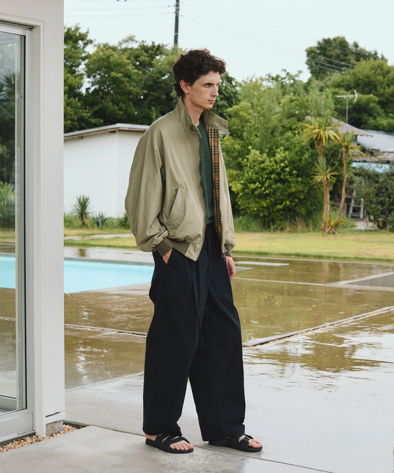 Cotton Gabardine Harrington Jacket blurhms