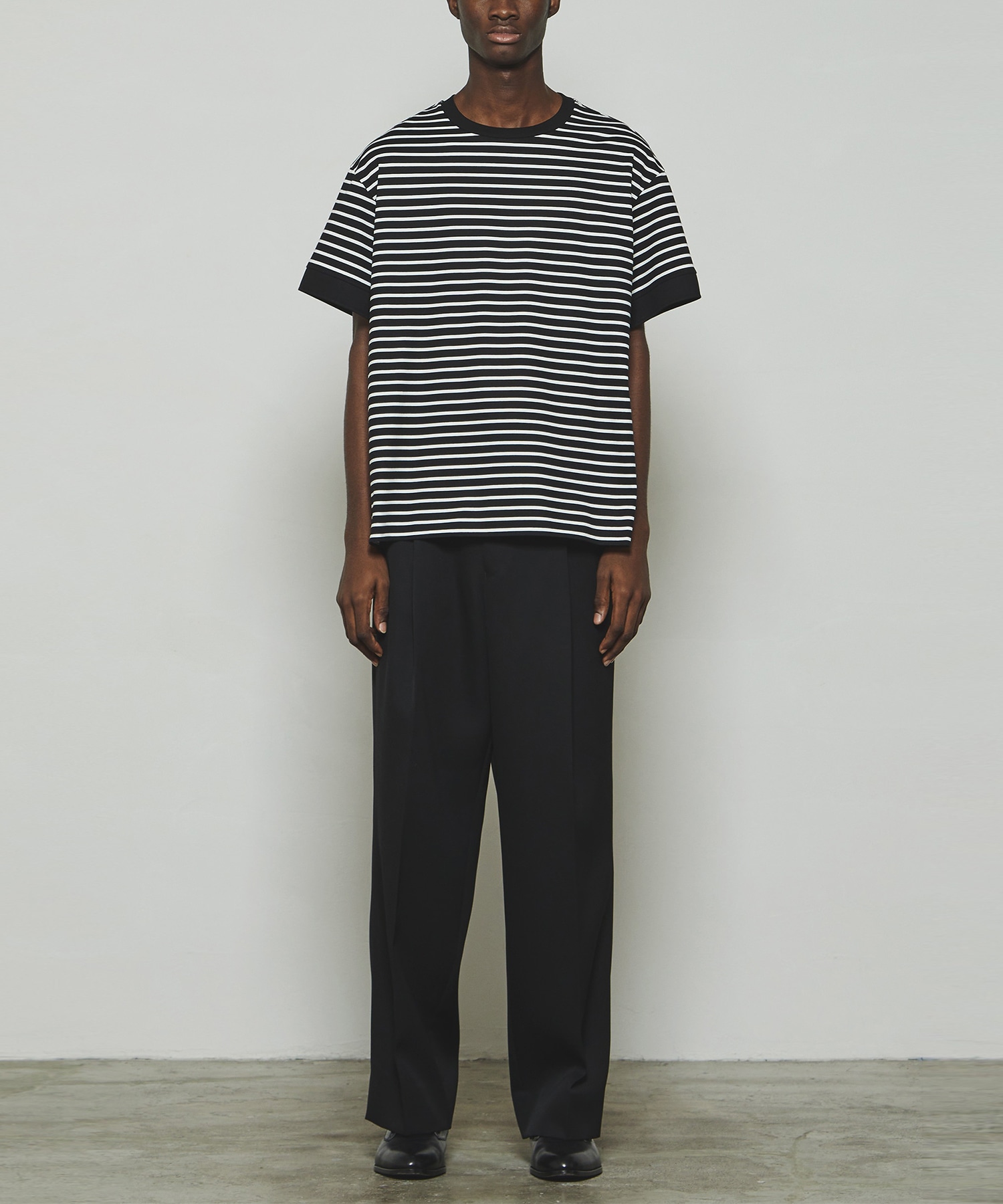 RERACS OVER SIZE BORDER T-SHIRT THE RERACS