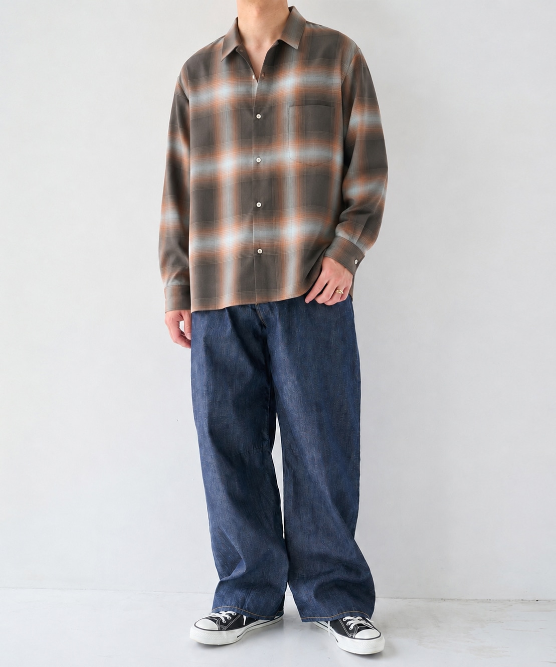 Fine Wool Smooth Check Shirts STUDIOUS