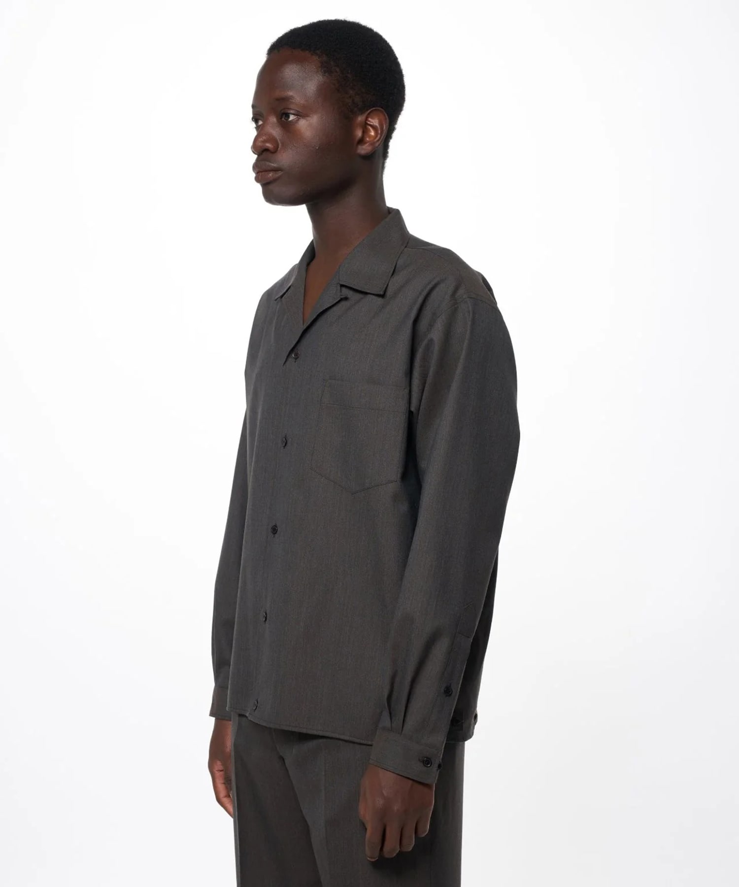 OPEN COLLAR L/S SHIRT WITH HEM TAB MARKAWARE/marka