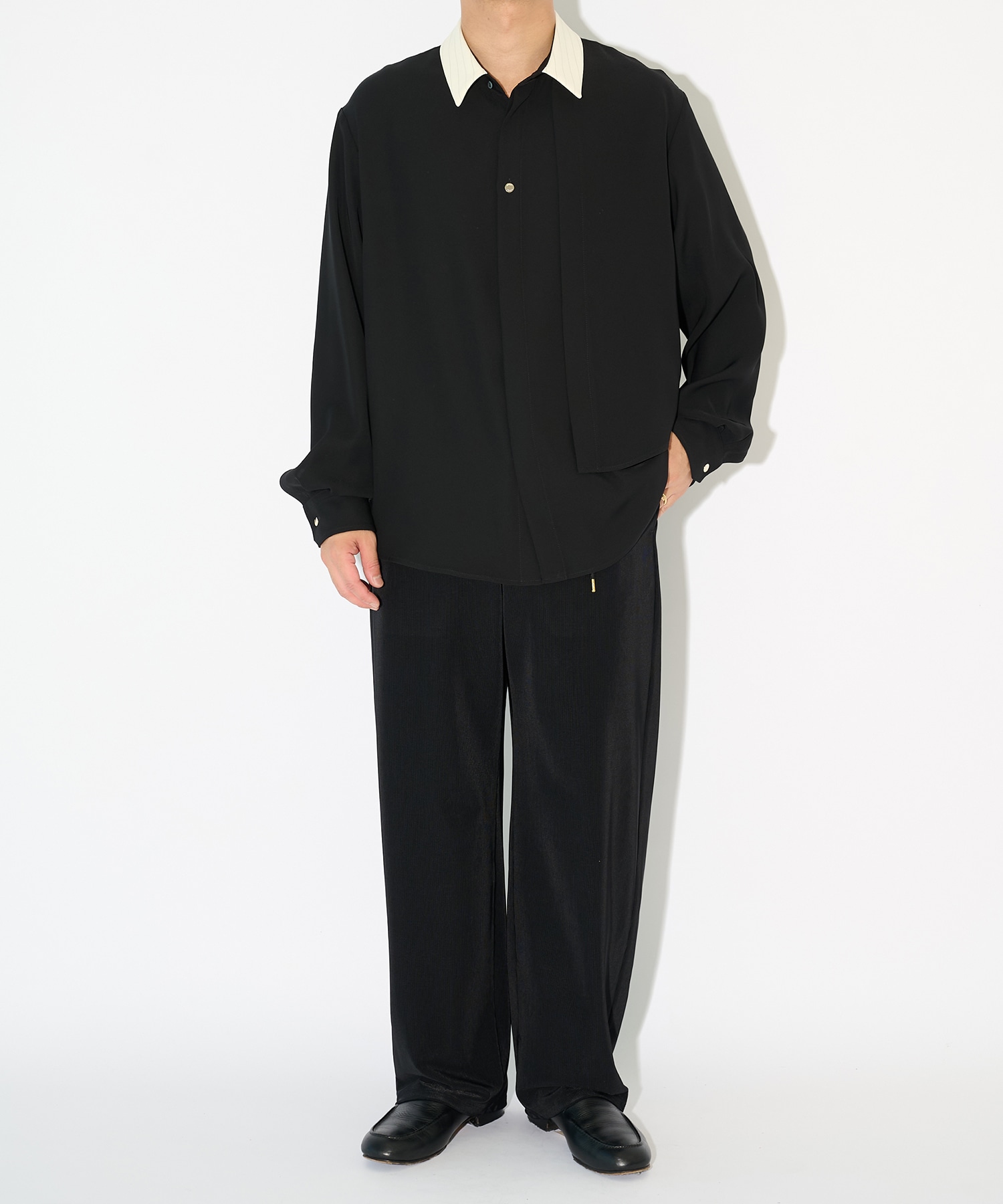 Double Satin Asymmetrical Layered Shirt CULLNI