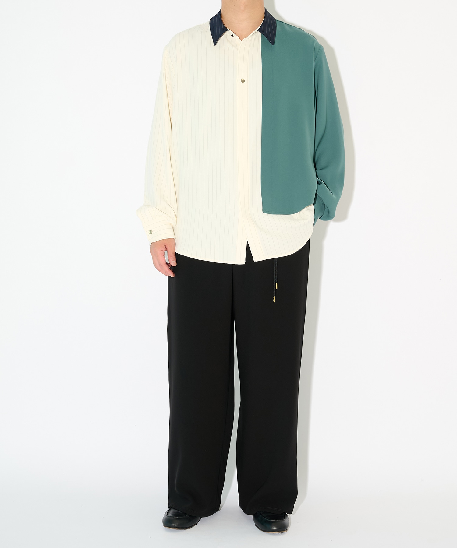 Double Satin Asymmetrical Layered Shirt CULLNI