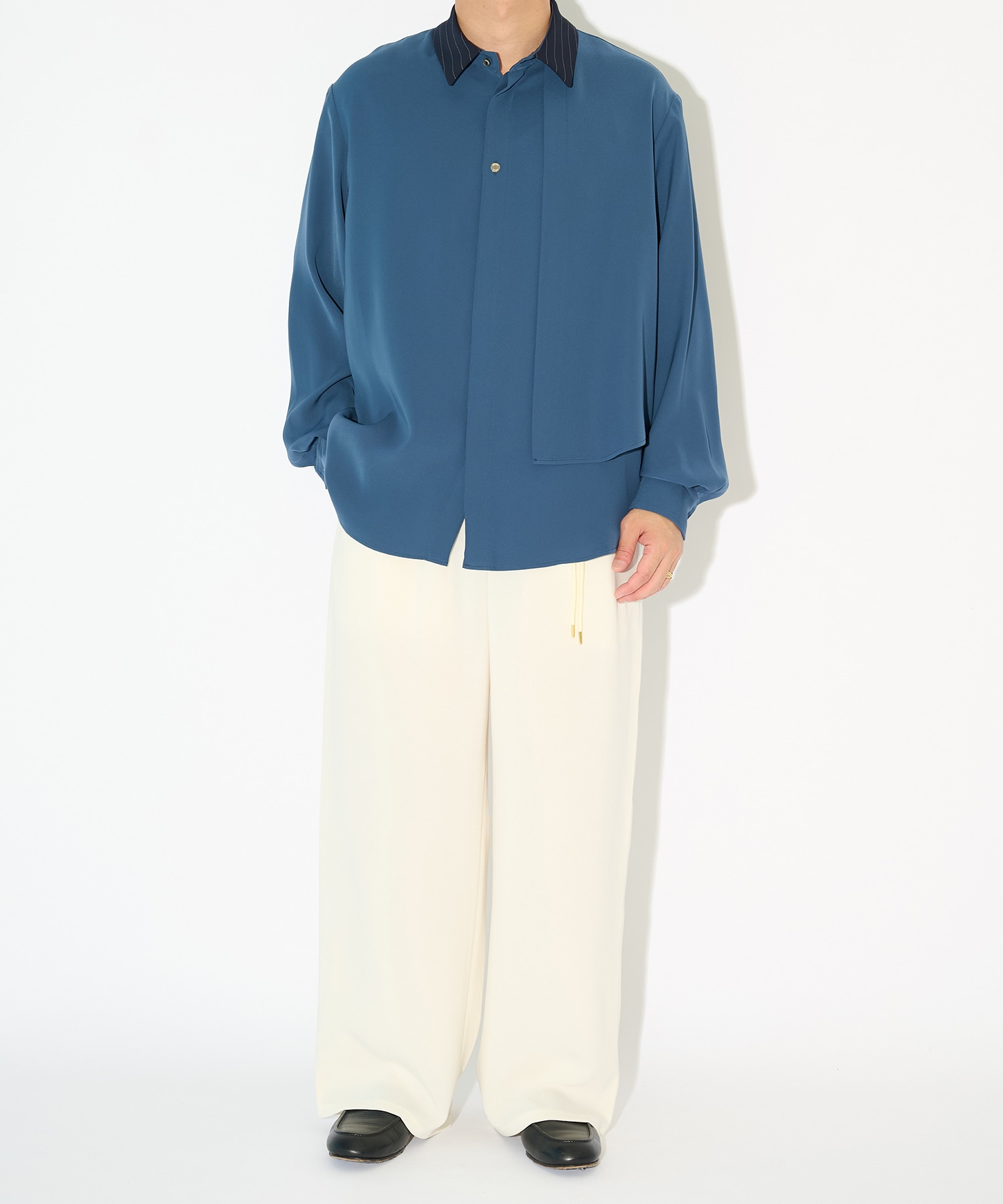 Double Satin Asymmetrical Layered Shirt CULLNI