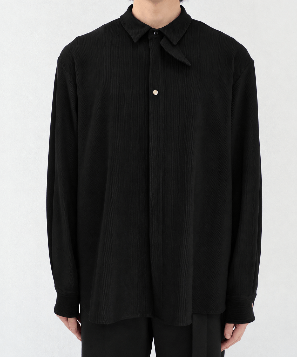 別注 Cord Pique Chin Tab Long Sleeve Shirt CULLNI