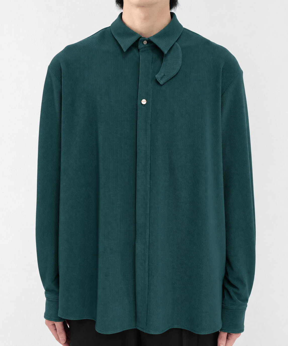 別注 Cord Pique Chin Tab Long Sleeve Shirt CULLNI